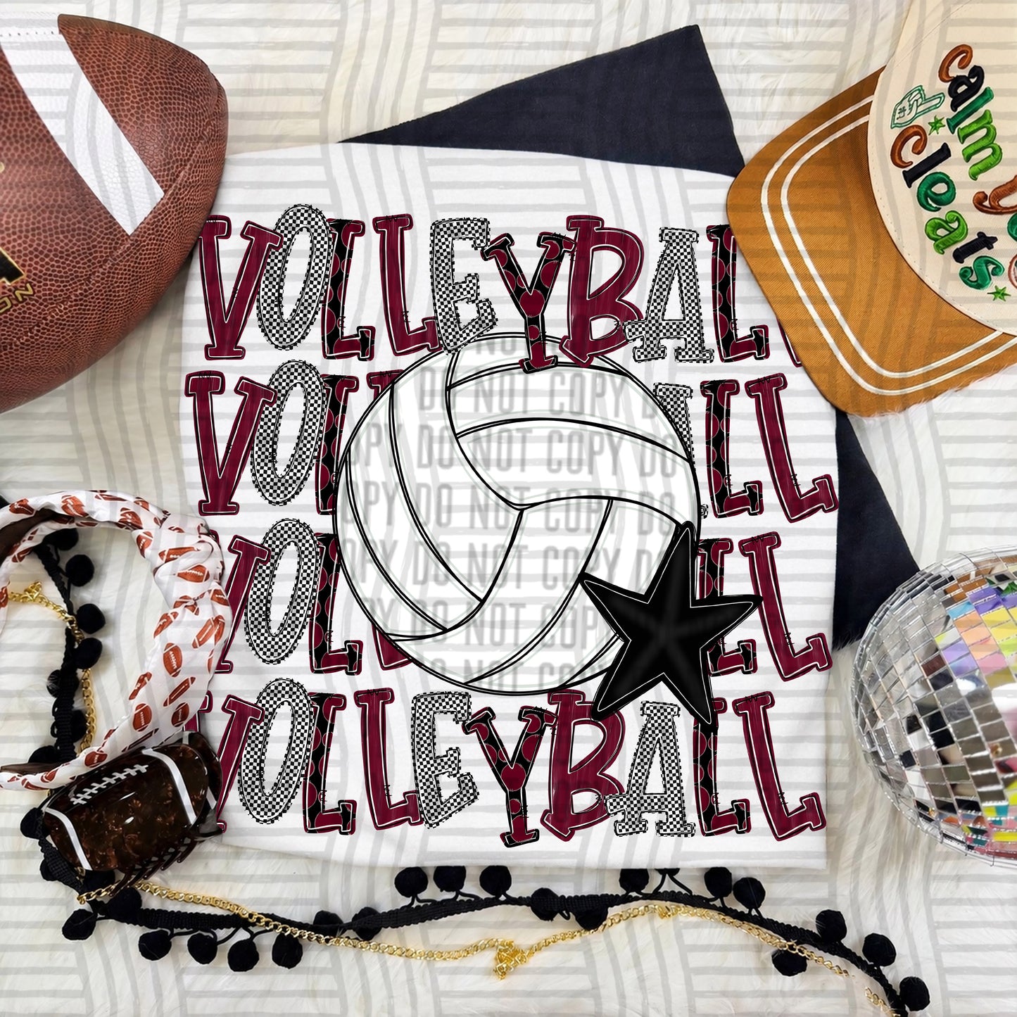 Quad Stacked VOLLEYBALL color 2609-0011 - Color Dropdown Digital Download 300 DPI PNG FILE