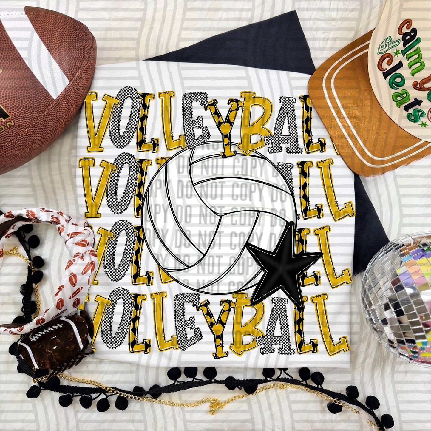 Quad Stacked VOLLEYBALL color 2609-0011 - Color Dropdown Digital Download 300 DPI PNG FILE