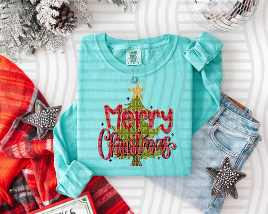 Merry Christmas Tree (Vintage Olive) - 300 DPI digital download