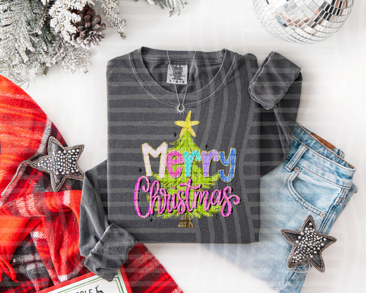 Merry Christmas Tree (Bright) - 300 DPI digital download
