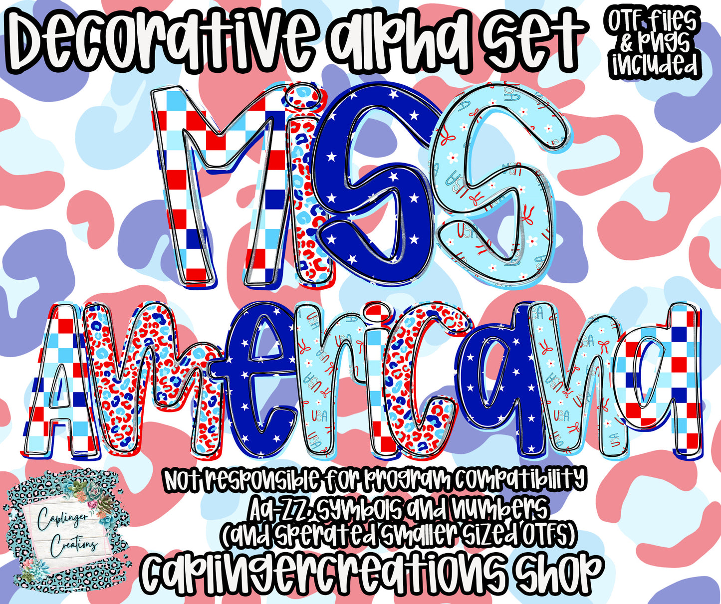 Miss Americana - OTF & Drag and Drop PNGS- commercial use included - Digital download