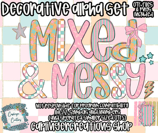 Mixed and Messy - OTF typeable & Drag and Drop PNGS- commercial use included - Digital download