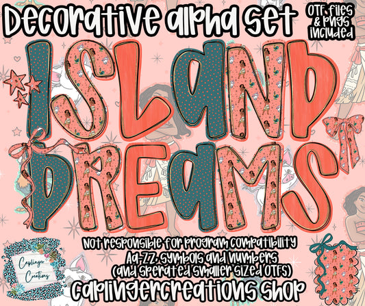 Island Dreams - OTF & Drag and Drop PNGS- commercial use included - Digital download