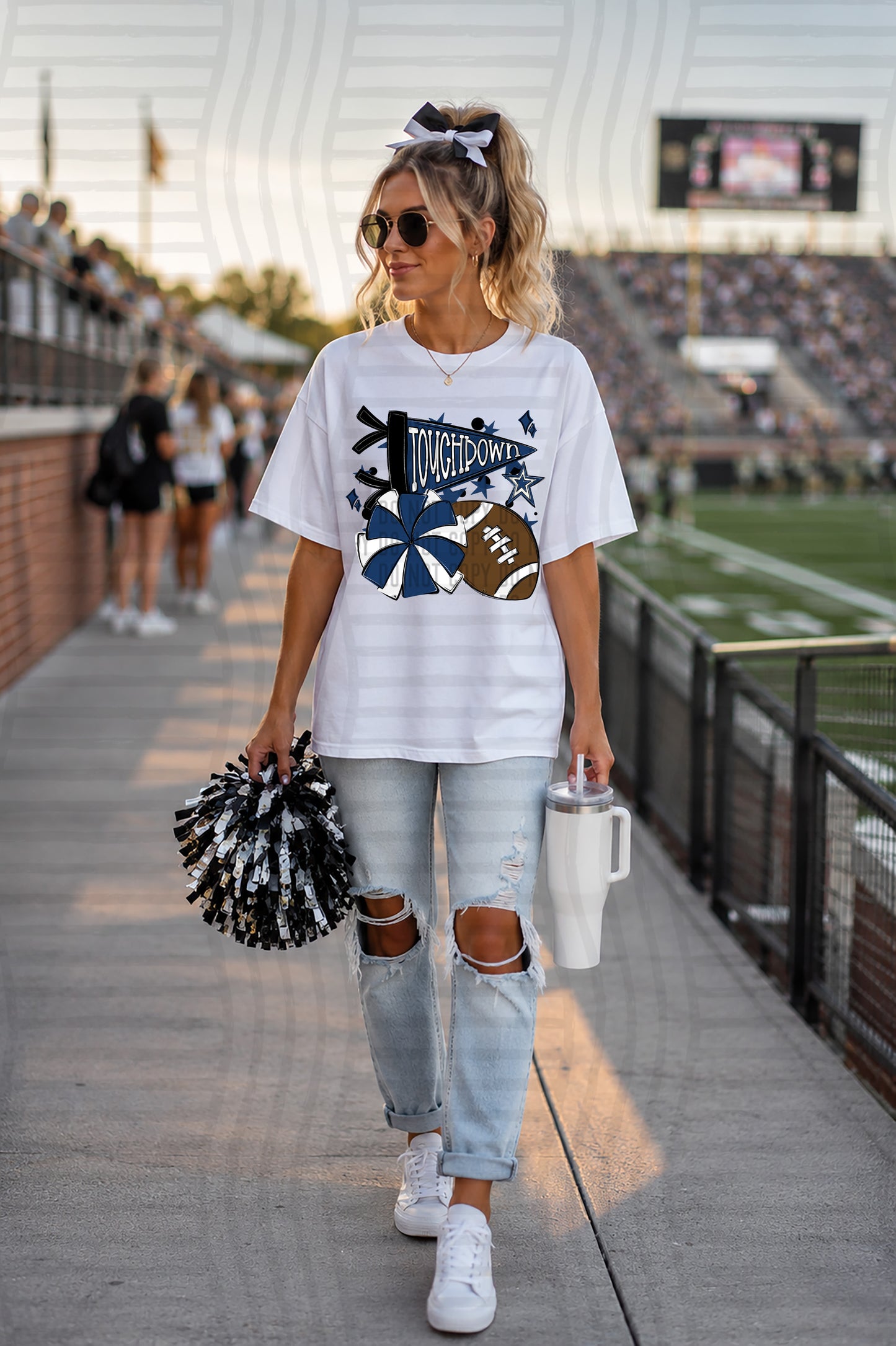 Touchdown poms- Color Dropdown Digital Download 300DPI PNG FILE