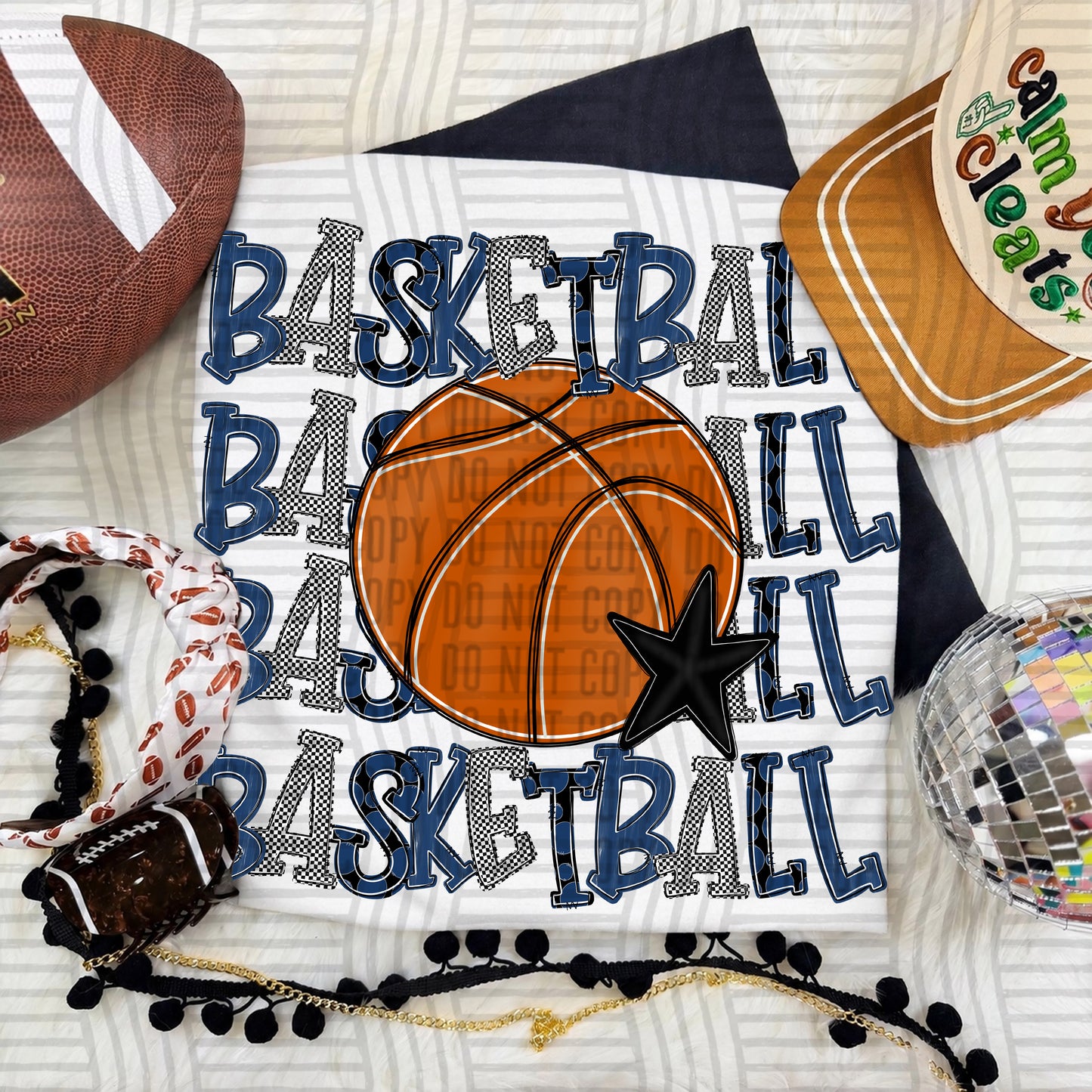 QUAD Stacked BASKETBALL color 2609-0009 - Color Dropdown Digital Download 300 DPI PNG FILE