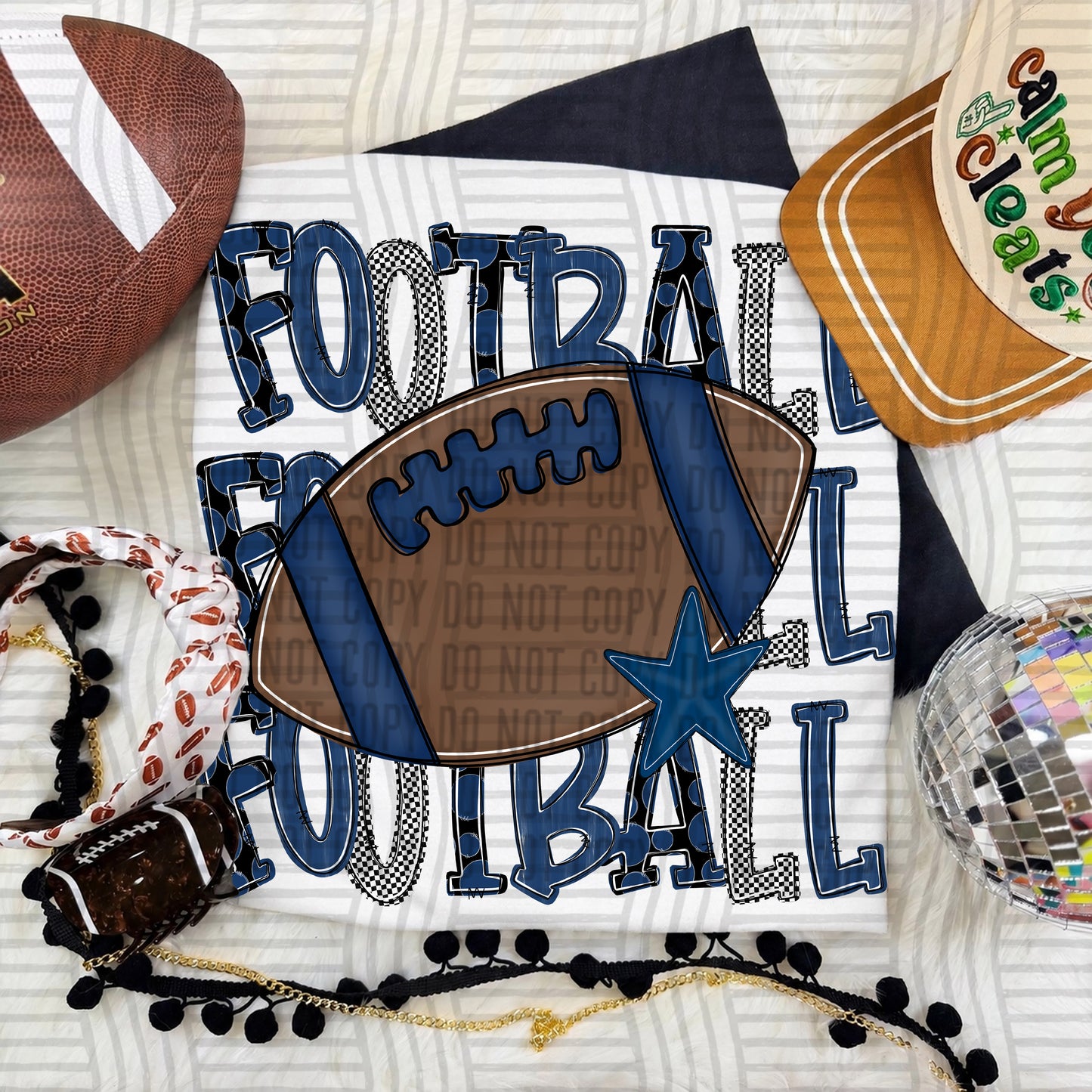 Tri Stacked Football color 2609-0007 - Color Dropdown Digital Download 300 DPI PNG FILE