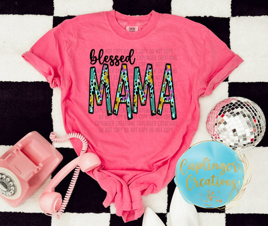 blessed Mama (faux embroidery) - Digital download 300DPI PNG FILE