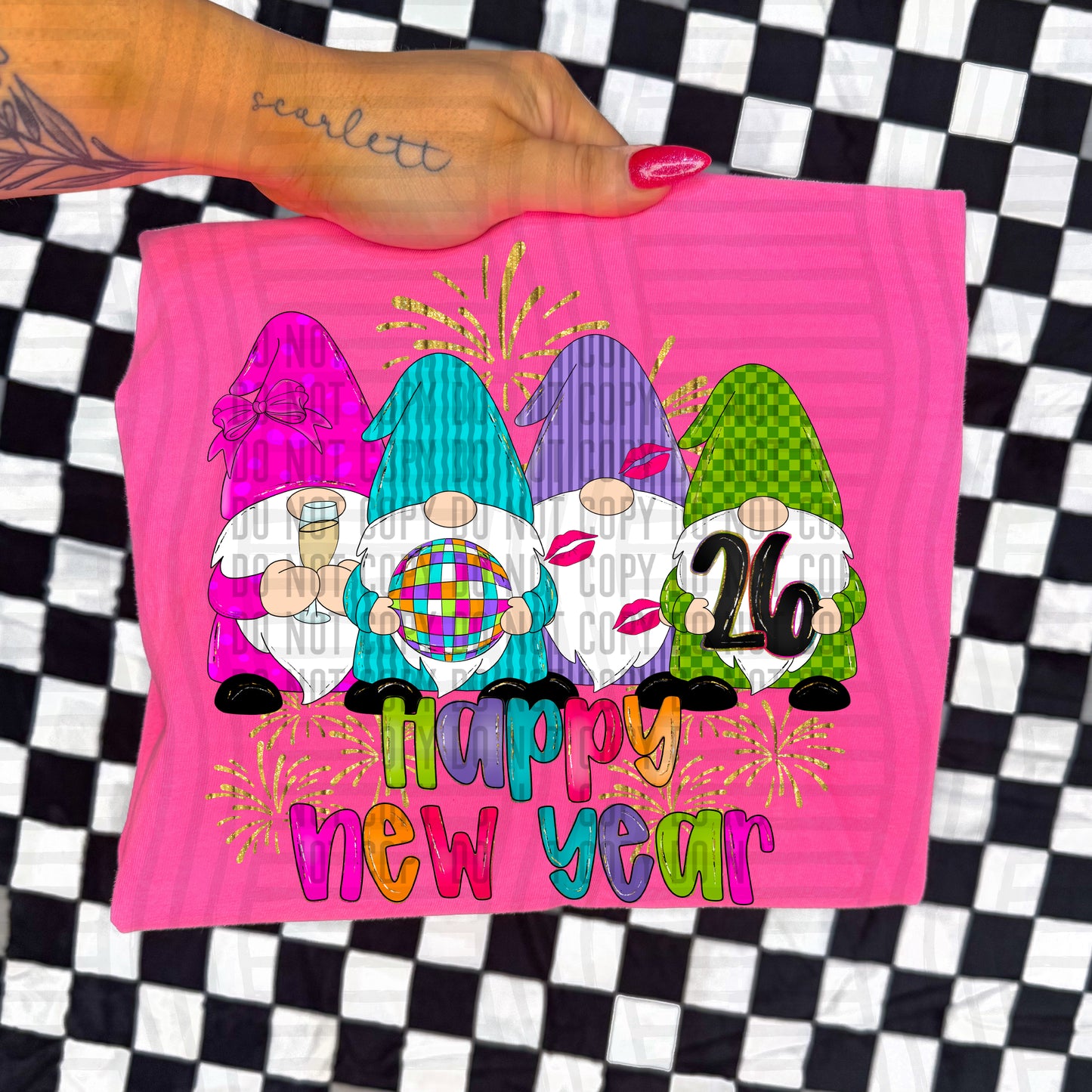 Happy New Year Gnomes  300DPI PNG FILE