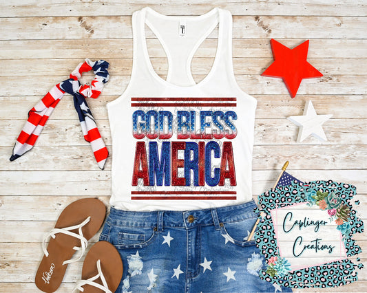 God Bless America - Digital download 300DPI PNG FILE