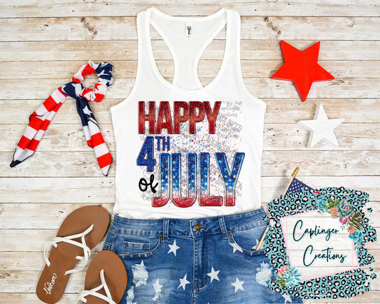 Happy 4th of July - Digital download 300DPI PNG FILE