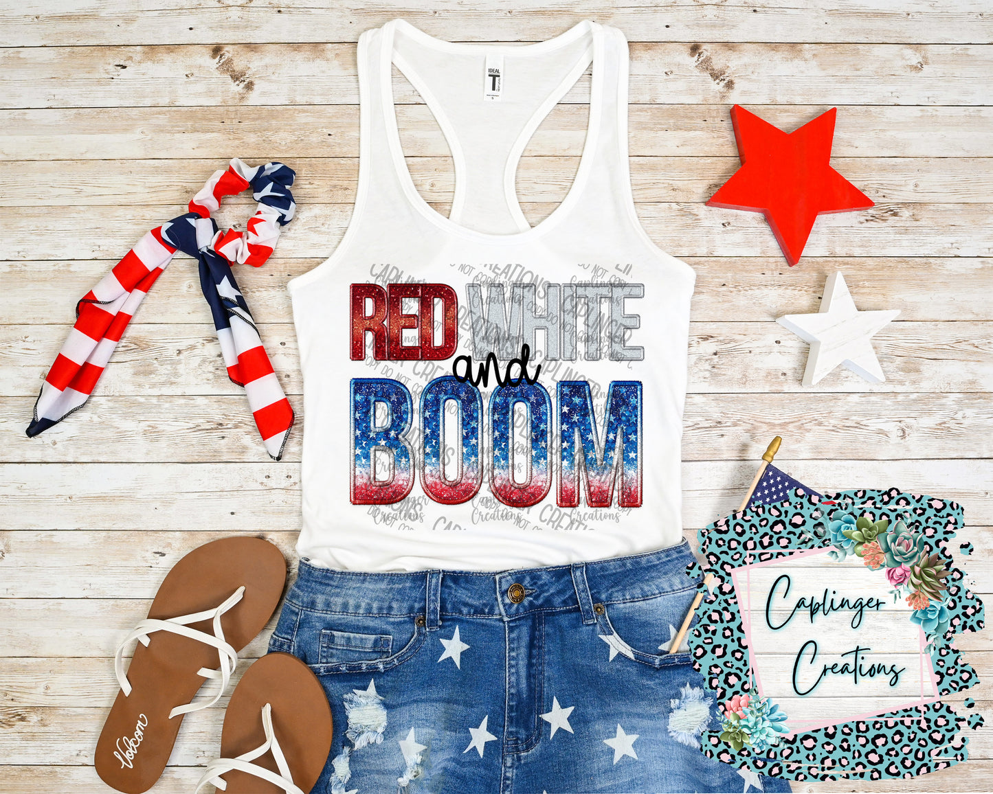 Red White and Boom - Digital download 300DPI PNG FILE