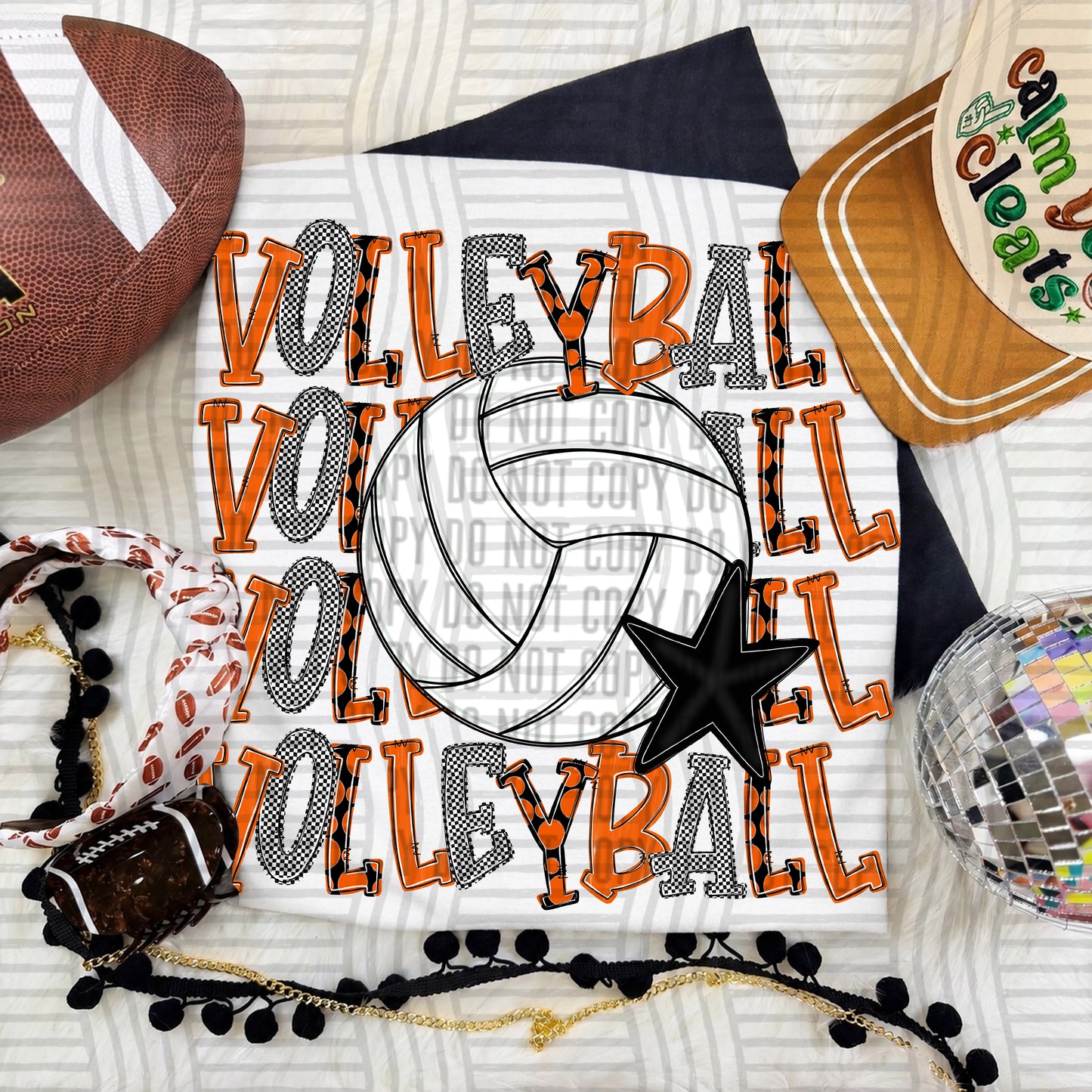 Quad Stacked VOLLEYBALL color 2609-0011 - Color Dropdown Digital Download 300 DPI PNG FILE