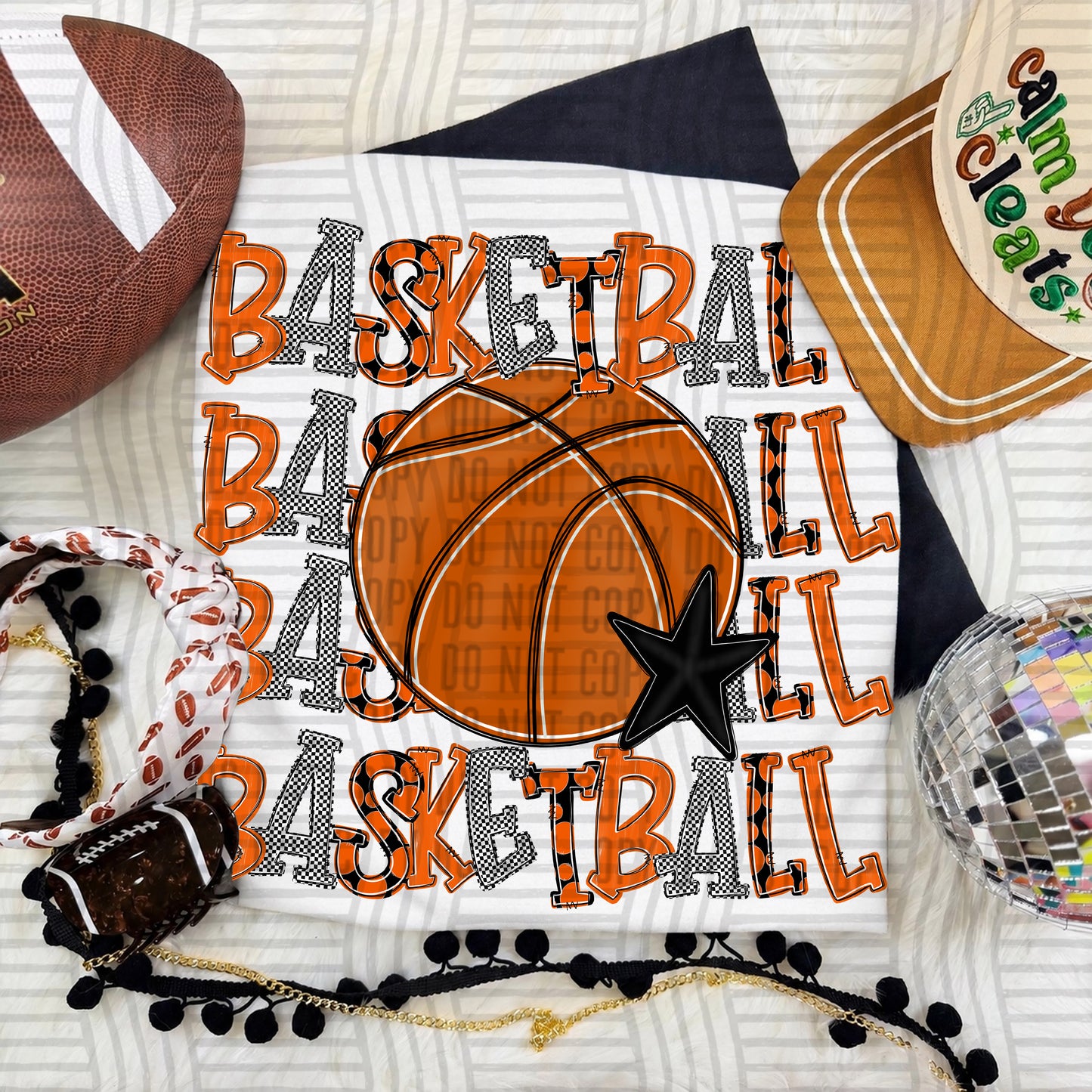 QUAD Stacked BASKETBALL color 2609-0009 - Color Dropdown Digital Download 300 DPI PNG FILE