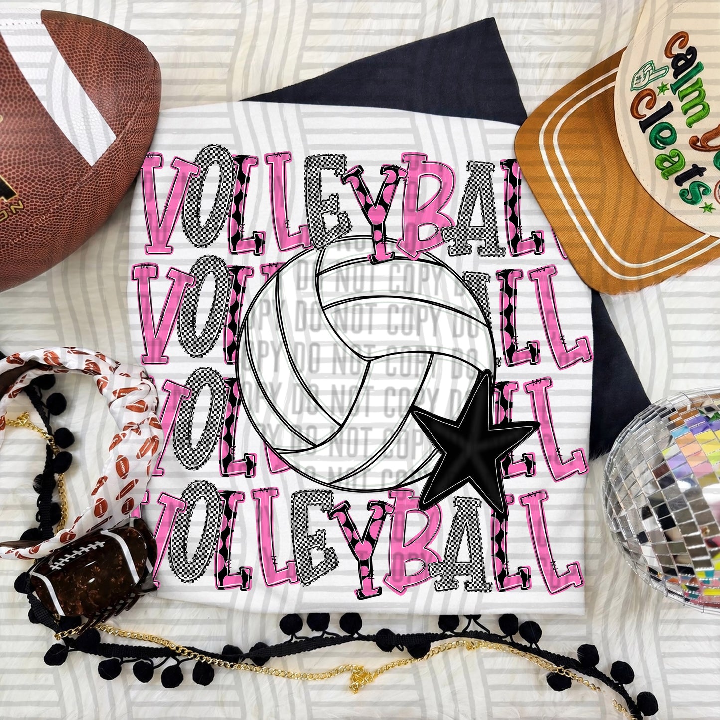 Quad Stacked VOLLEYBALL color 2609-0011 - Color Dropdown Digital Download 300 DPI PNG FILE