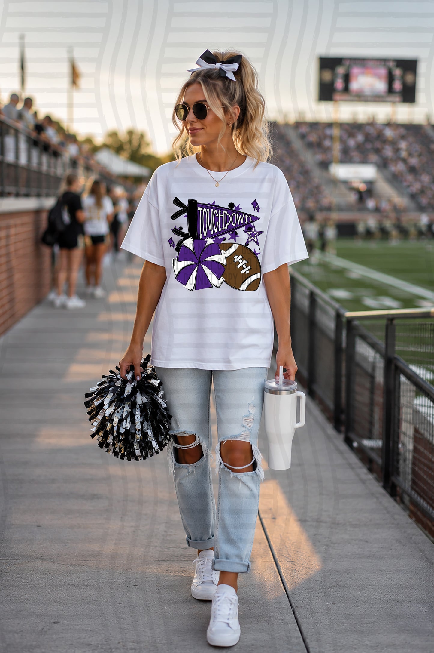 Touchdown poms- Color Dropdown Digital Download 300DPI PNG FILE