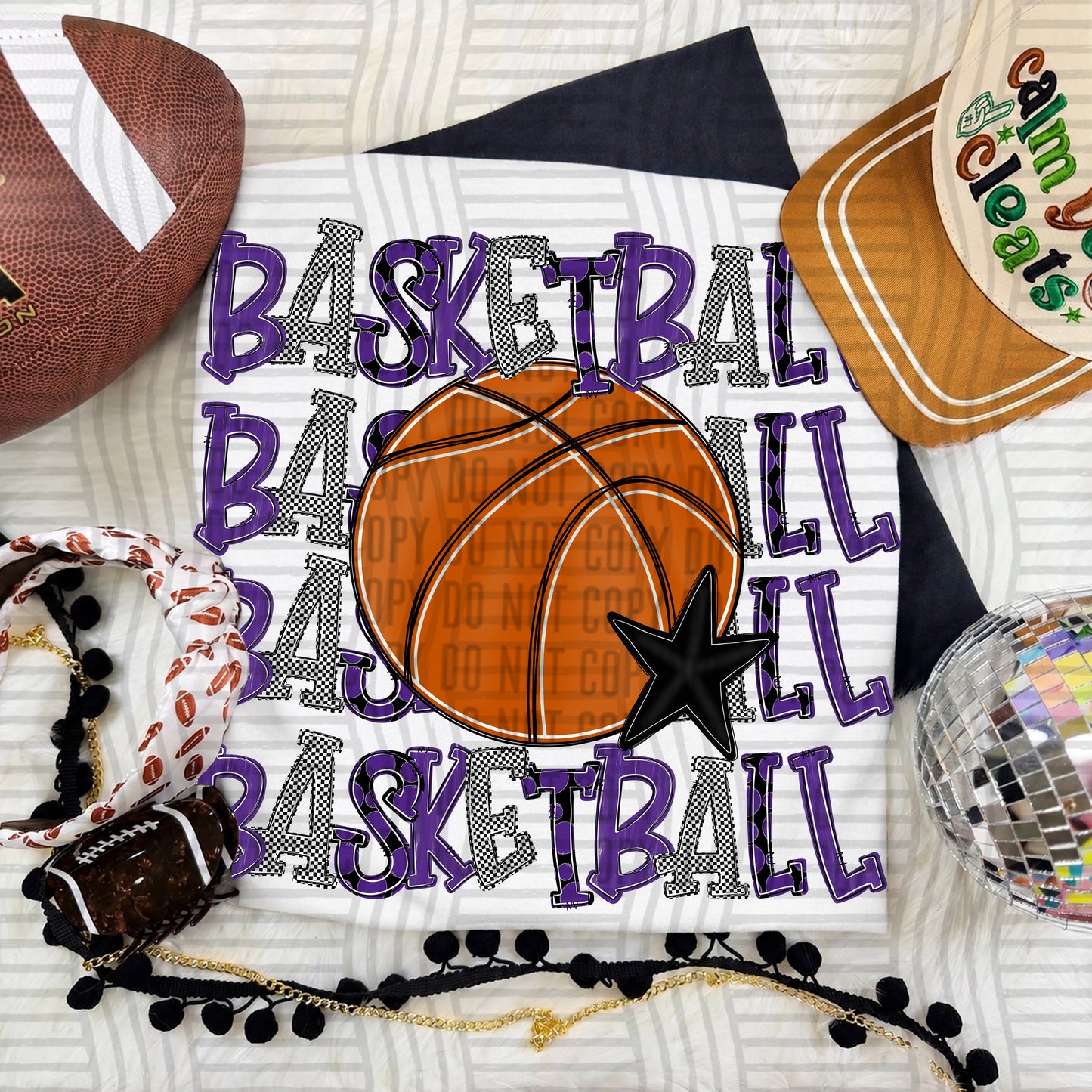 QUAD Stacked BASKETBALL color 2609-0009 - Color Dropdown Digital Download 300 DPI PNG FILE