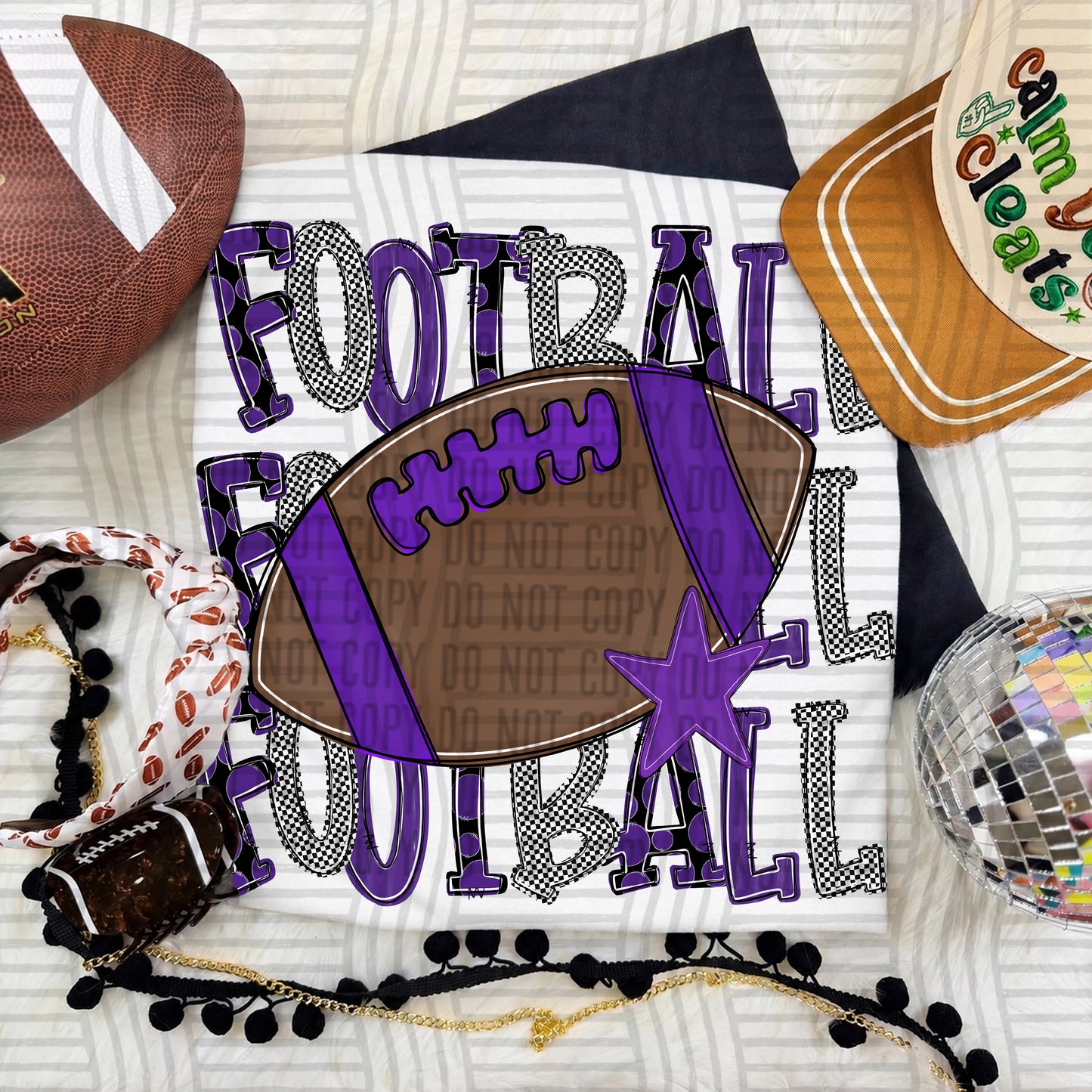 Tri Stacked Football color 2609-0007 - Color Dropdown Digital Download 300 DPI PNG FILE