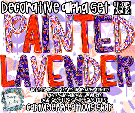 Painted Lavender - OTF & Drag and Drop PNGS- commercial use included - Digital download