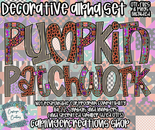 Pumpkin Patchwork  - OTF & Drag and Drop PNGS- commercial use included - Digital download