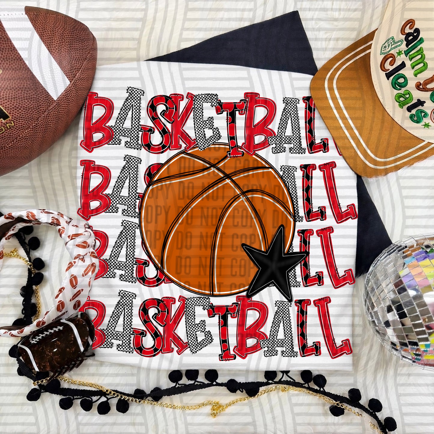 QUAD Stacked BASKETBALL color 2609-0009 - Color Dropdown Digital Download 300 DPI PNG FILE