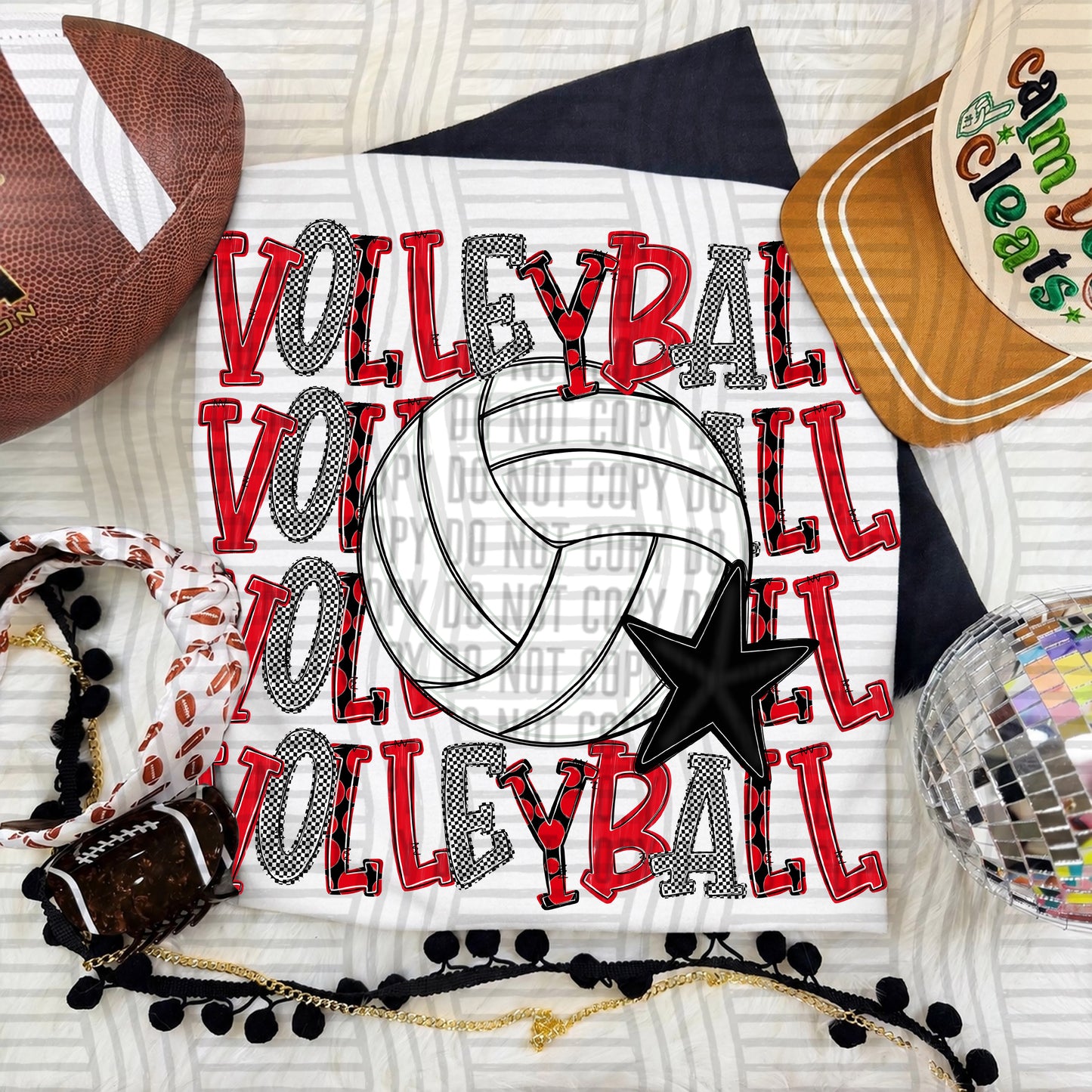 Quad Stacked VOLLEYBALL color 2609-0011 - Color Dropdown Digital Download 300 DPI PNG FILE