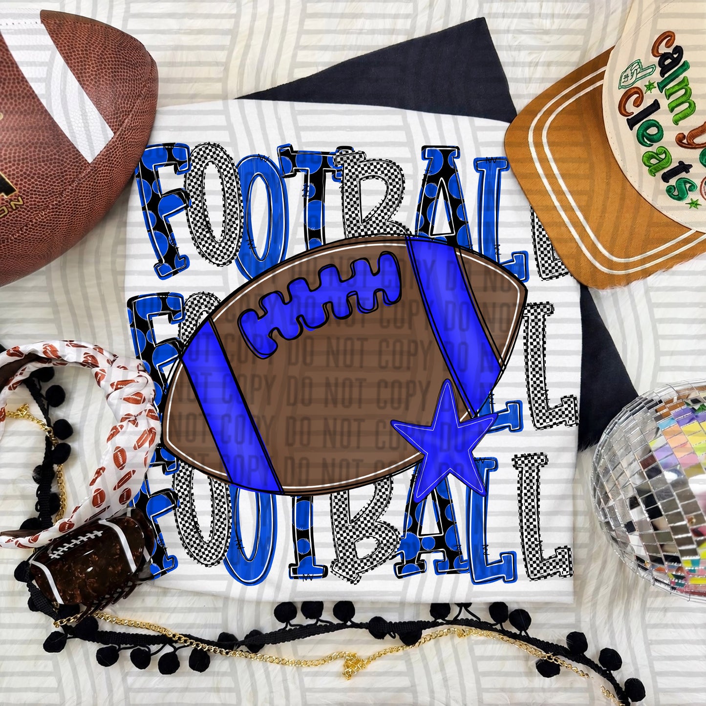 Tri Stacked Football color 2609-0007 - Color Dropdown Digital Download 300 DPI PNG FILE