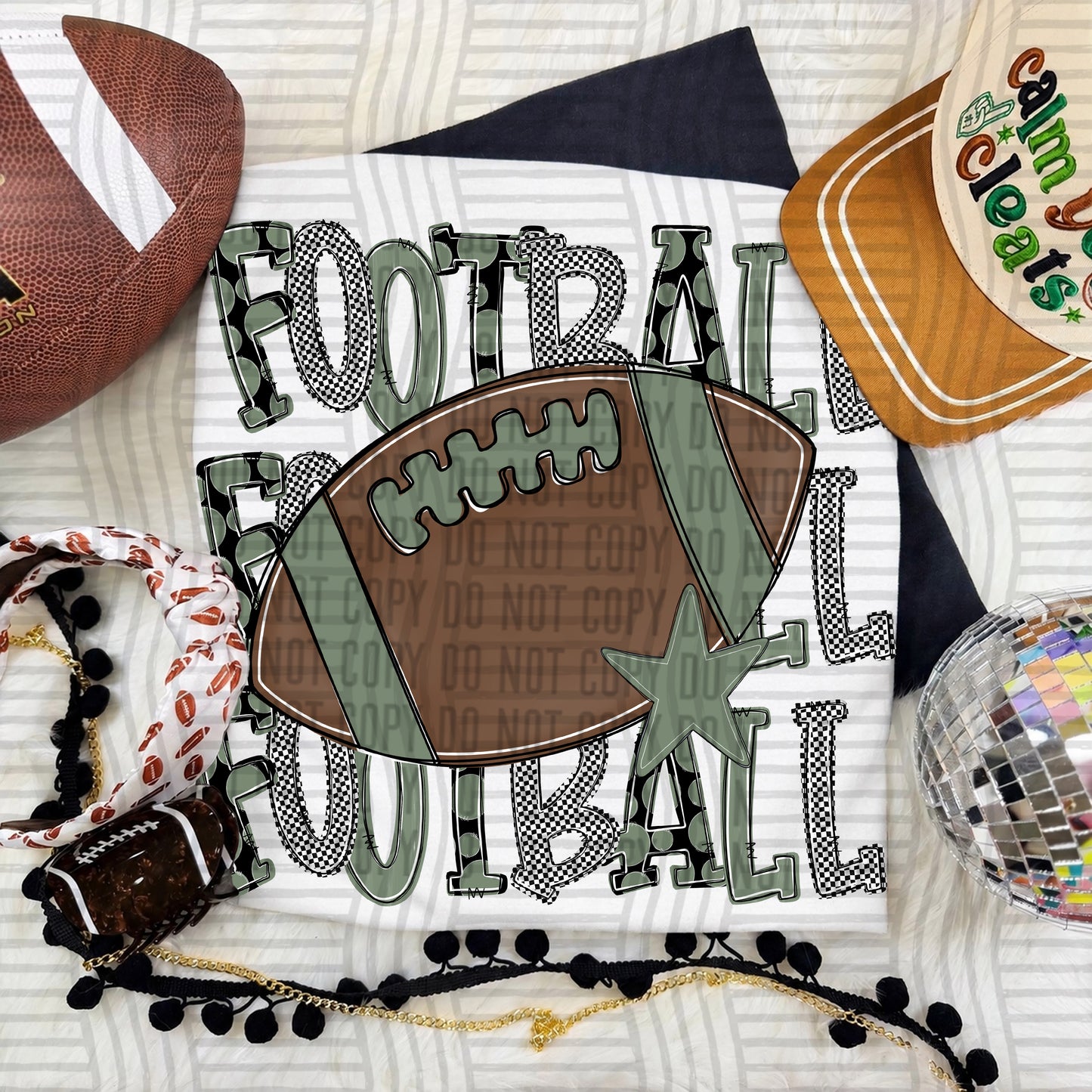 Tri Stacked Football color 2609-0007 - Color Dropdown Digital Download 300 DPI PNG FILE