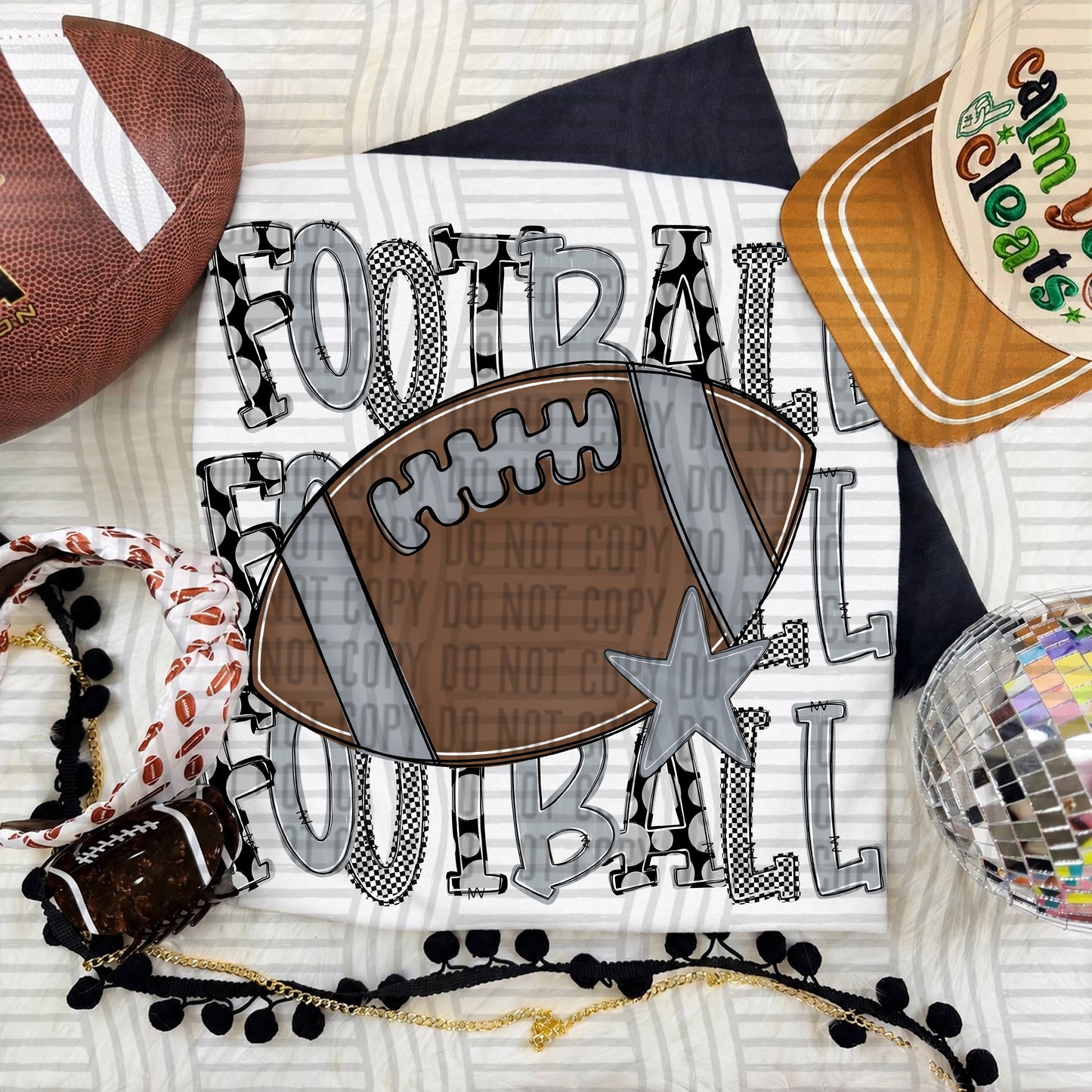 Tri Stacked Football color 2609-0007 - Color Dropdown Digital Download 300 DPI PNG FILE