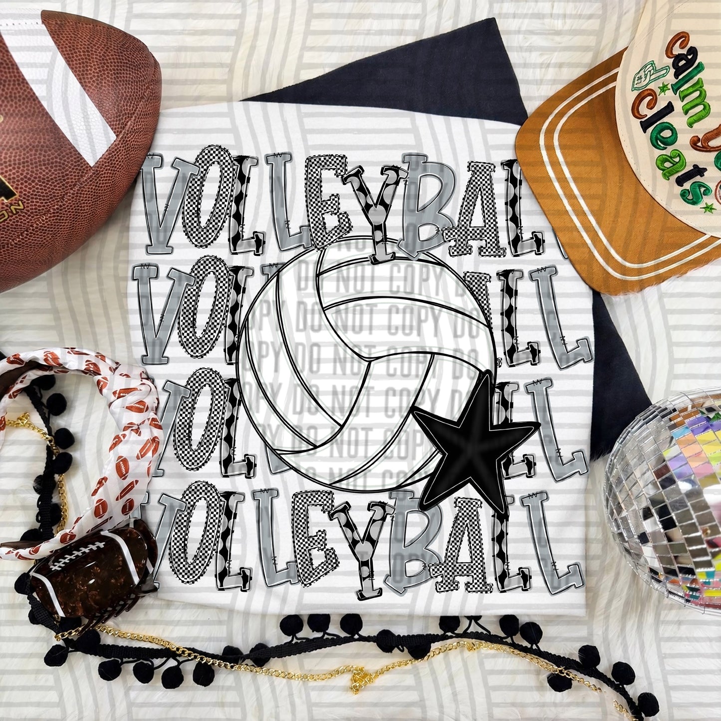 Quad Stacked VOLLEYBALL color 2609-0011 - Color Dropdown Digital Download 300 DPI PNG FILE