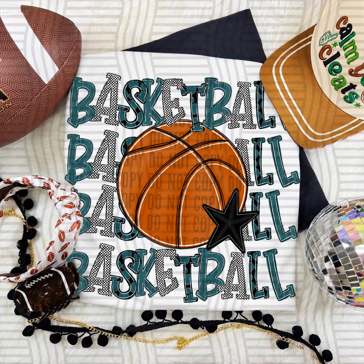 QUAD Stacked BASKETBALL color 2609-0009 - Color Dropdown Digital Download 300 DPI PNG FILE