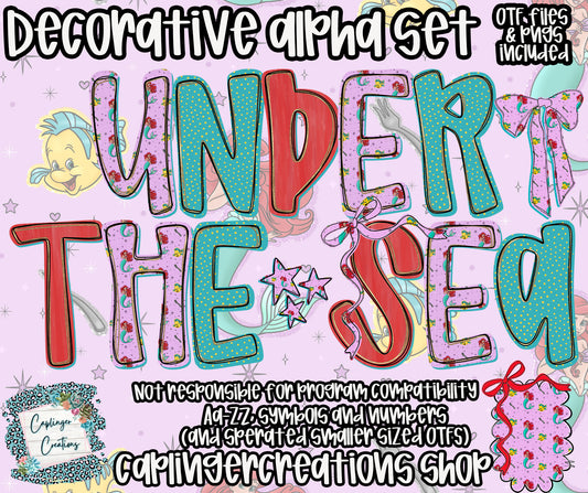 Under The Sea - OTF & Drag and Drop PNGS- commercial use included - Digital download