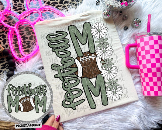 Football Mom Checker Floral Color Dropdown Digital Download 300DPI PNG FILE