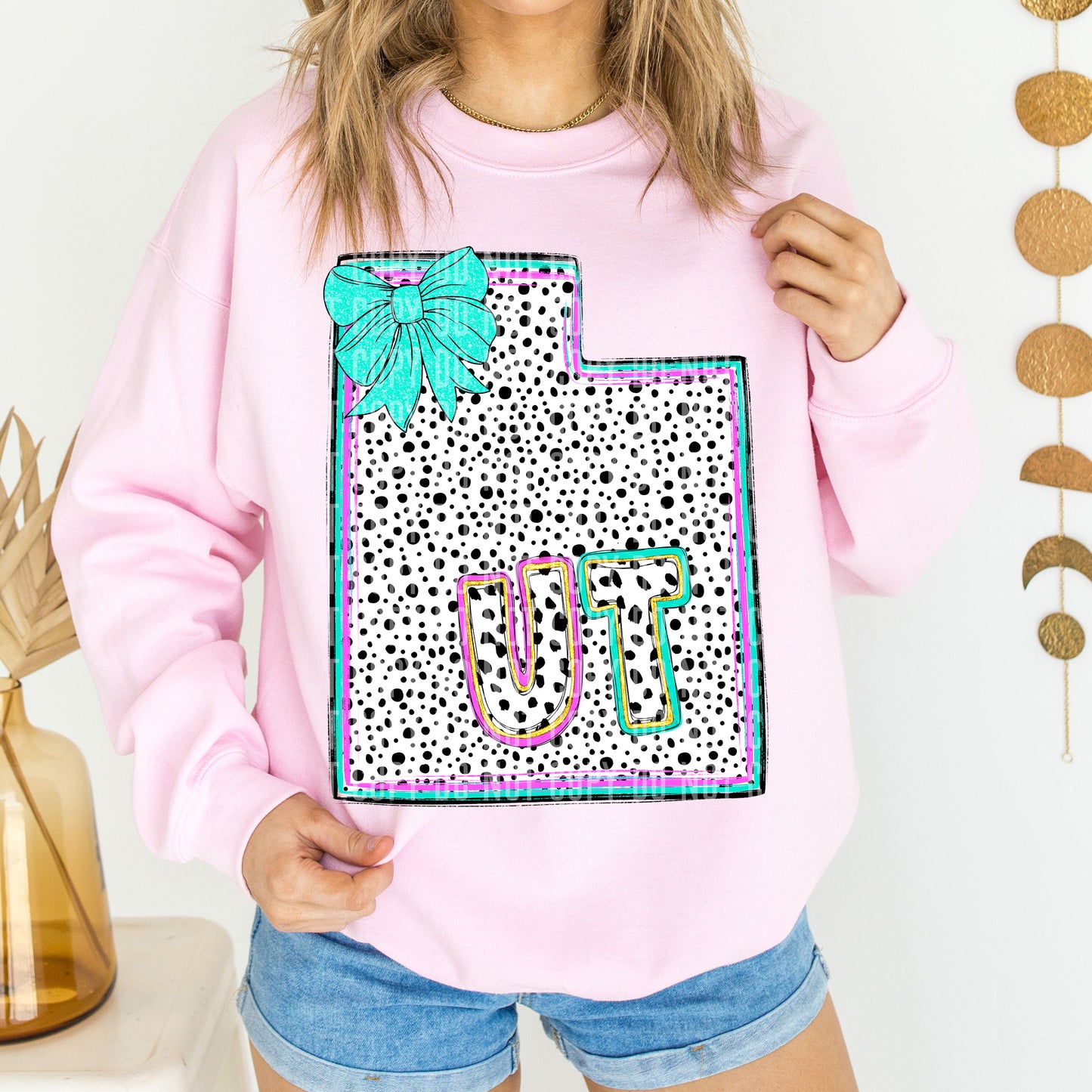 PICK A STATE- States Pink & Turquoise - Digital download 300DPI PNG FILE