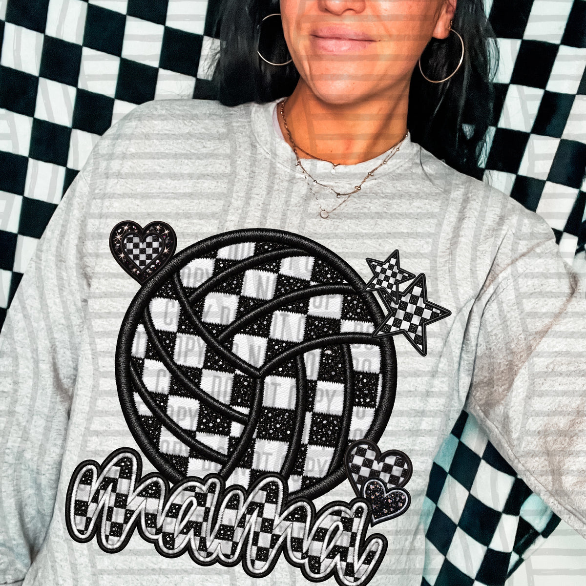 Checkered Sports Mama _ choose sport -  Digital Download 300DPI PNG FILE