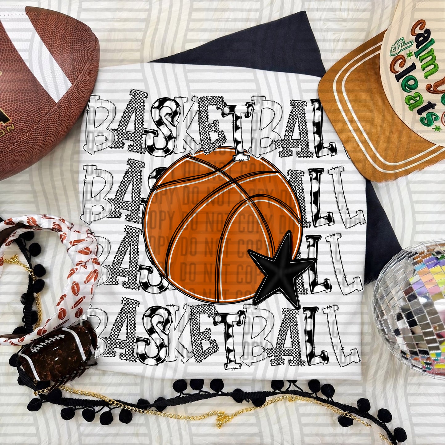 QUAD Stacked BASKETBALL color 2609-0009 - Color Dropdown Digital Download 300 DPI PNG FILE