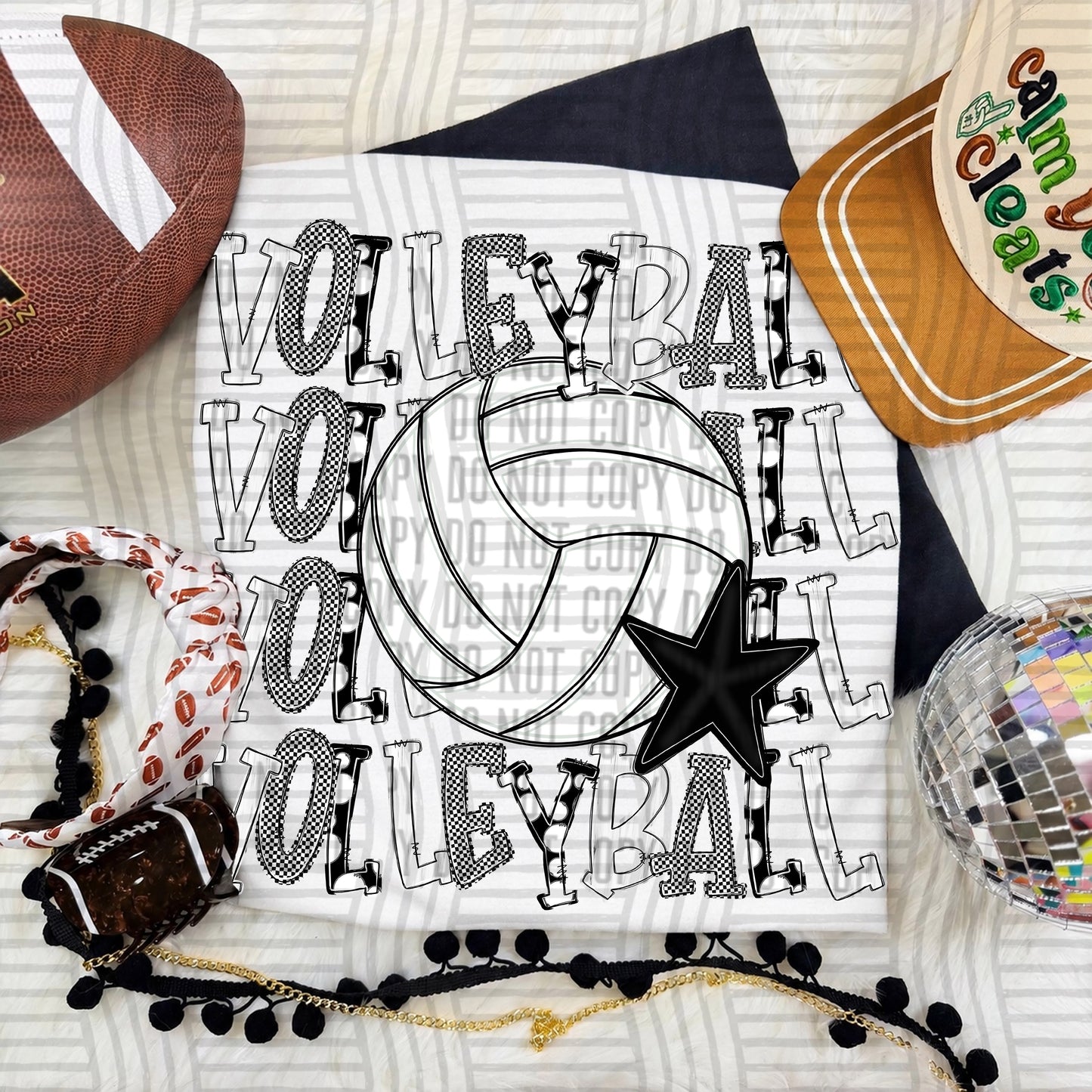 Quad Stacked VOLLEYBALL color 2609-0011 - Color Dropdown Digital Download 300 DPI PNG FILE