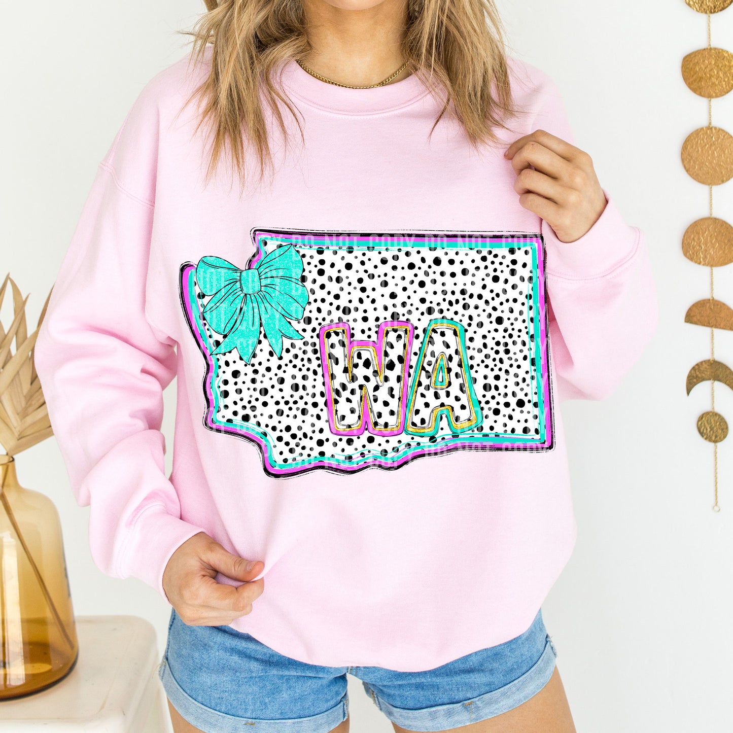 PICK A STATE- States Pink & Turquoise - Digital download 300DPI PNG FILE