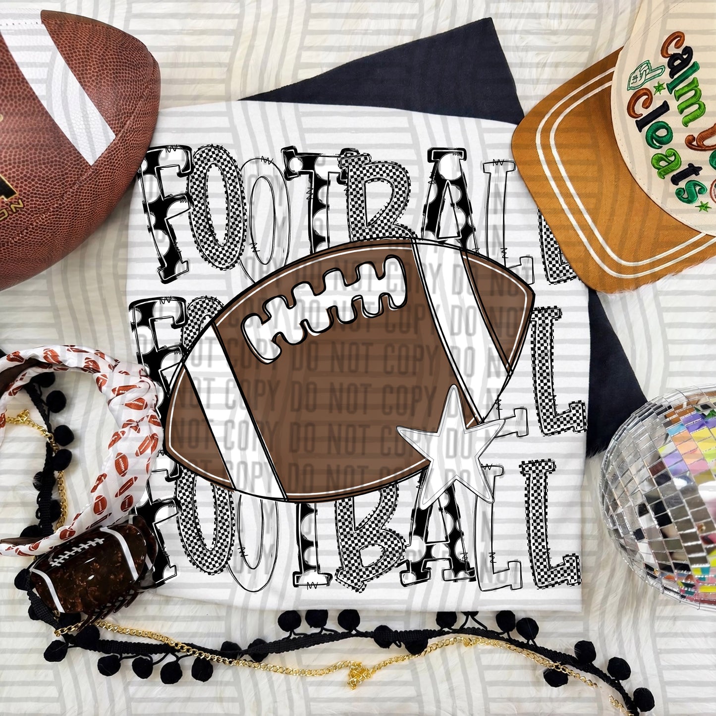 Tri Stacked Football color 2609-0007 - Color Dropdown Digital Download 300 DPI PNG FILE