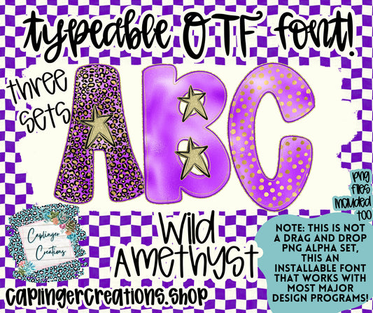 Wild Amethyst - TYPEABLE OTF FONT + PNGS - Digital download