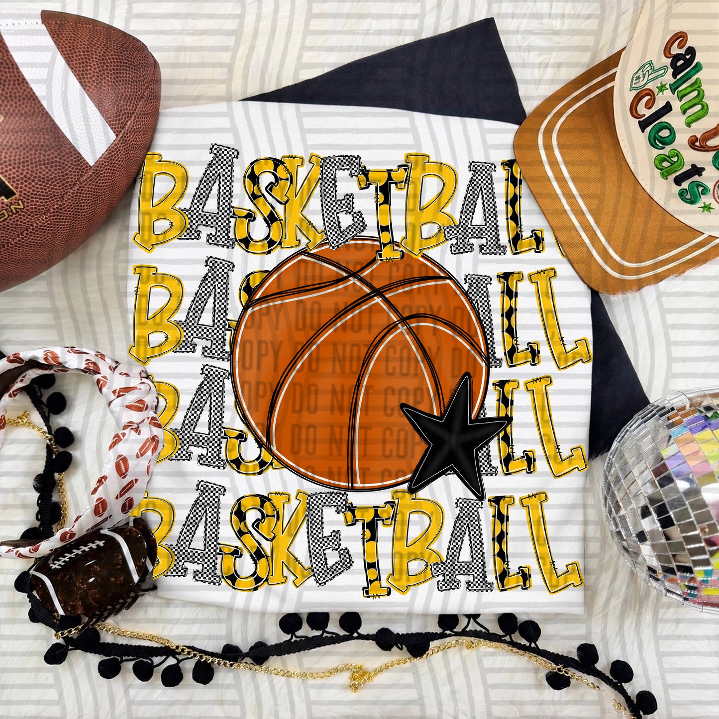 QUAD Stacked BASKETBALL color 2609-0009 - Color Dropdown Digital Download 300 DPI PNG FILE