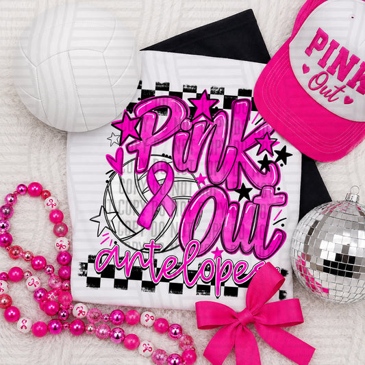 Pink Out Volleyball 0926-0019 - Custom + DROPDOWN - 300 DPI digital download