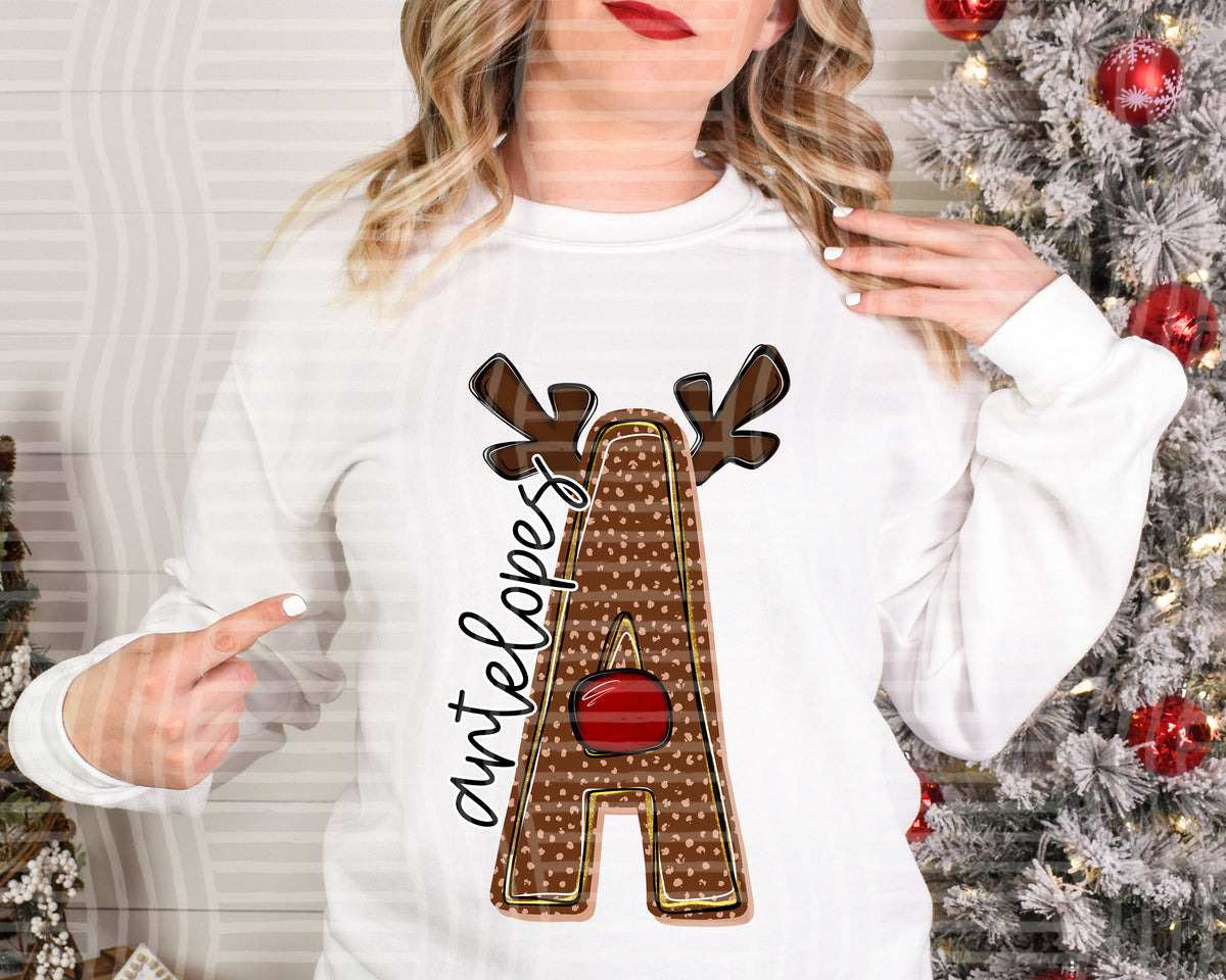 Deer Initials 2610-0011 - Custom + DROPDOWN - 300 DPI digital download