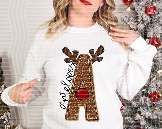 Deer Initials 2610-0011 - Custom + DROPDOWN - 300 DPI digital download