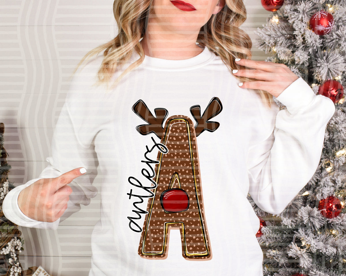 Deer Initials 2610-0011 - Custom + DROPDOWN - 300 DPI digital download