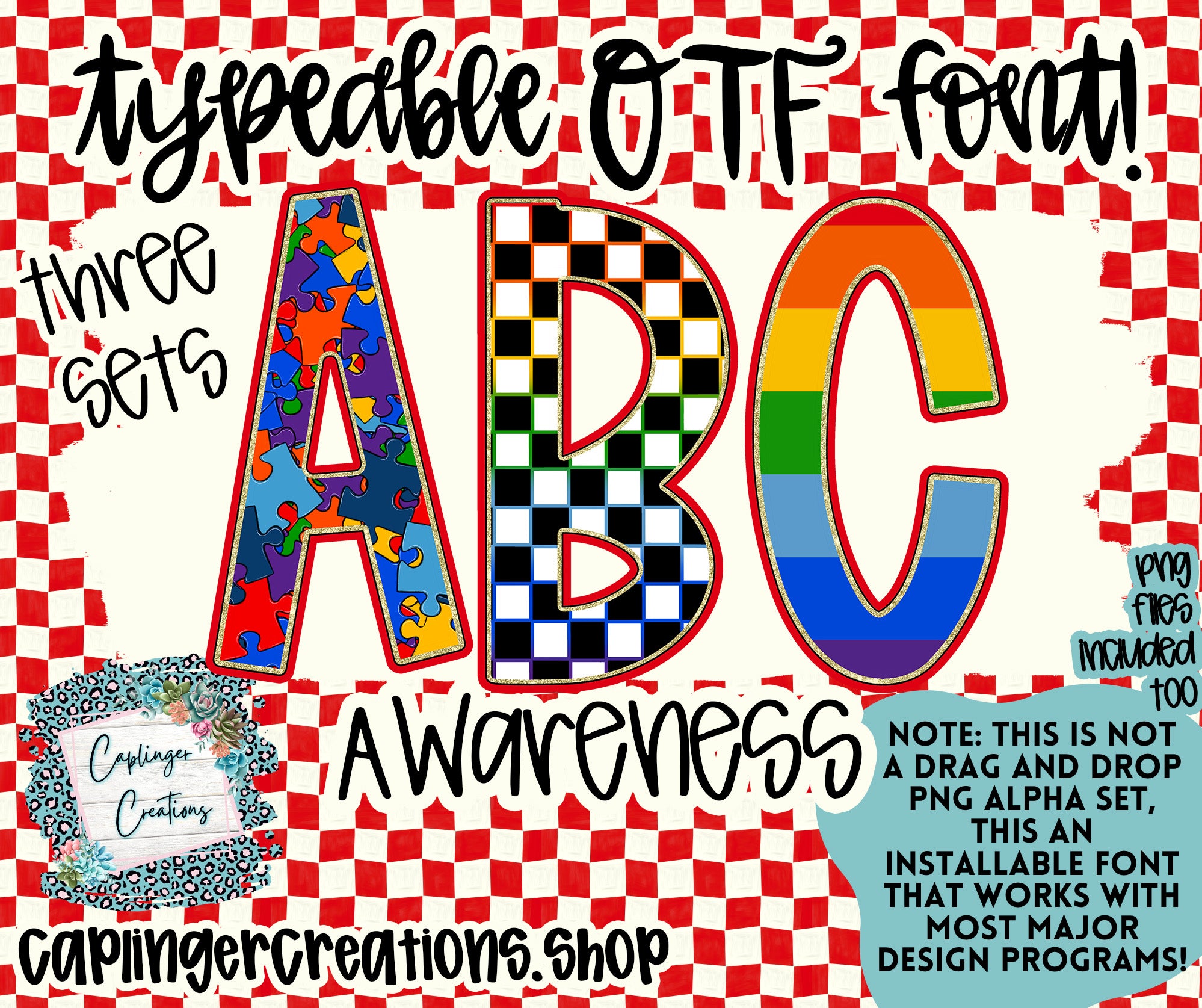 AWARENESS - TYPEABLE OTF FONT - Digital download – Caplinger Creations