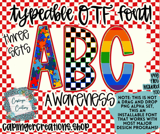 AWARENESS - TYPEABLE OTF FONT - Digital download