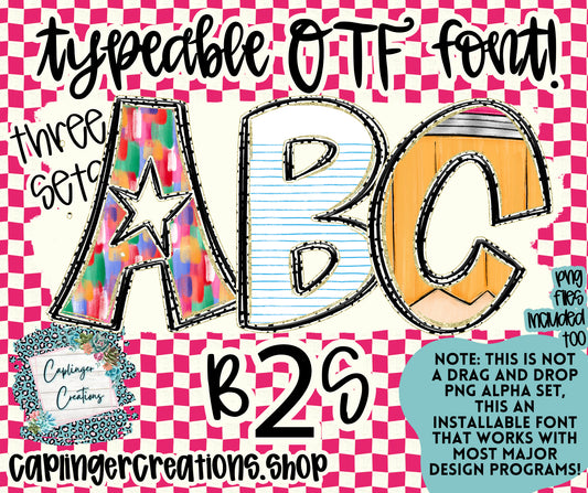B2S - TYPEABLE OTF FONT + PNGS - Digital download