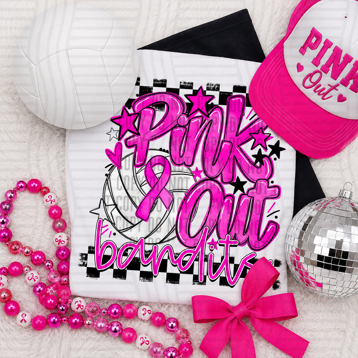 Pink Out Volleyball 0926-0019 - Custom + DROPDOWN - 300 DPI digital download