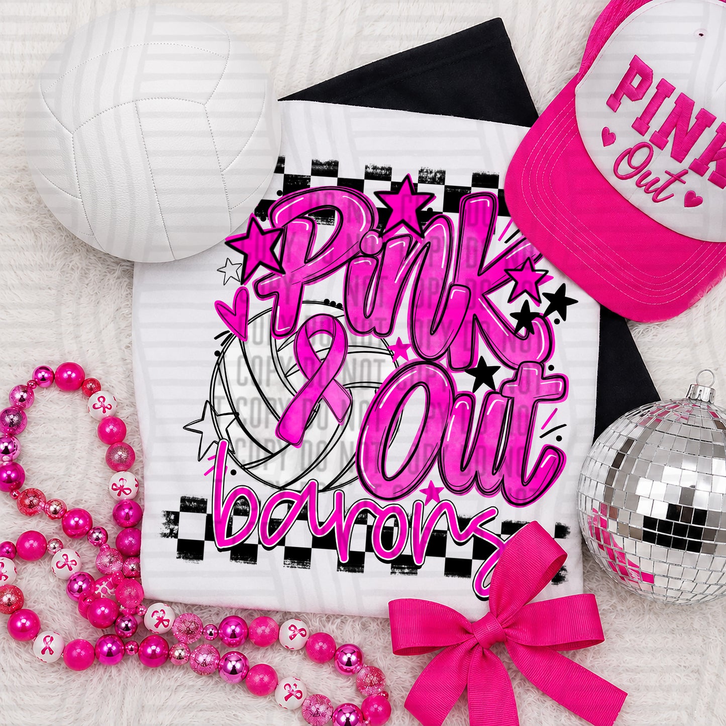 Pink Out Volleyball 0926-0019 - Custom + DROPDOWN - 300 DPI digital download