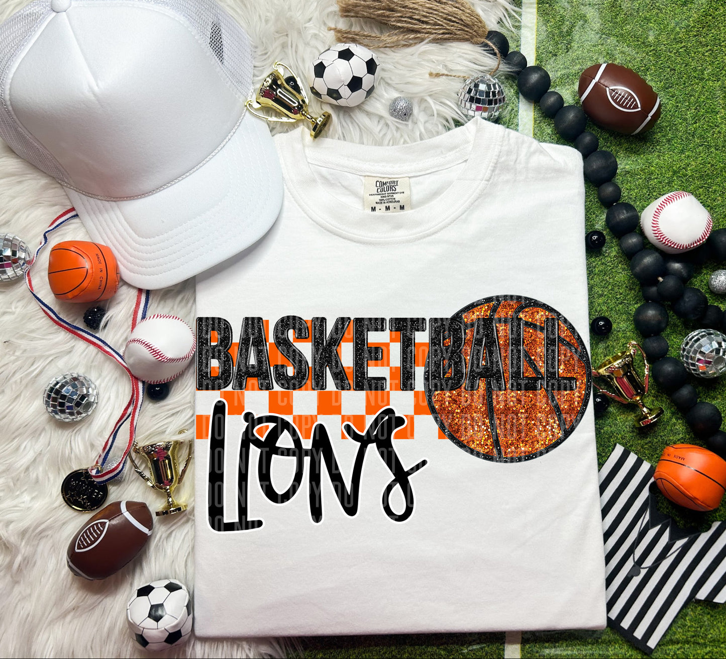 Faux Embroidery Basketball Mascot Drop down + Custom Option Digital Download 300 DPI PNG